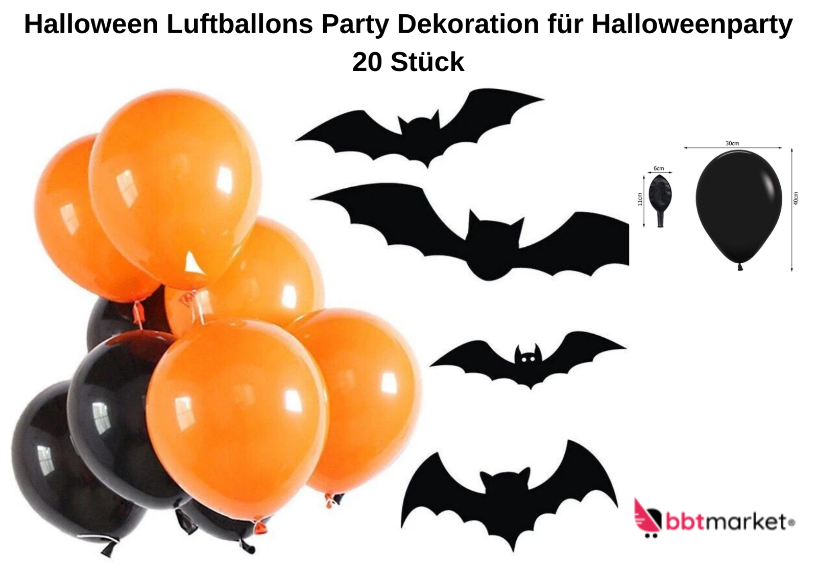 4-tlg Halloween Deko Set 🎃 Komplett Paket für Ihre Halloween Feier