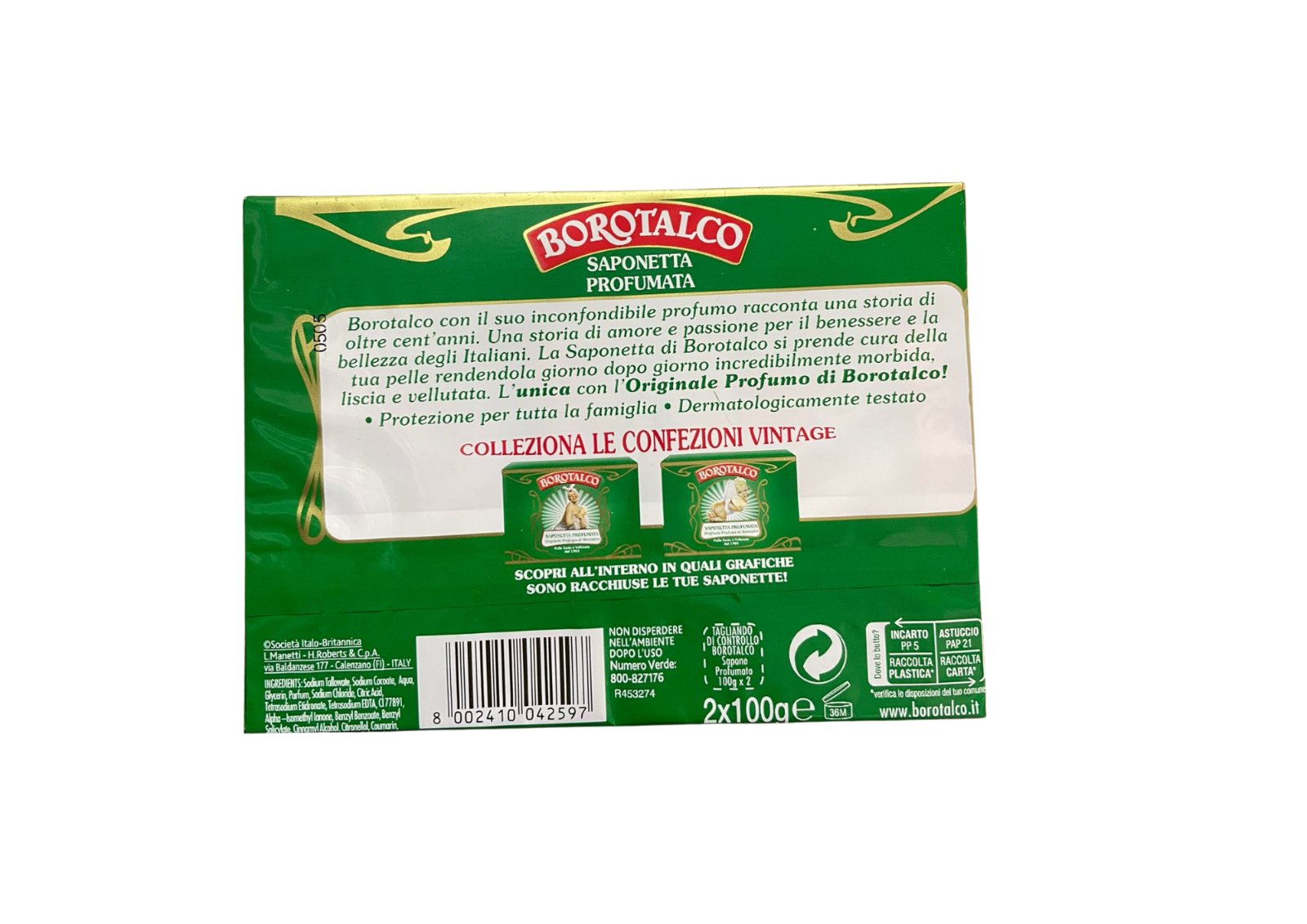 Borotalco feste Seife 2x100g 🌿 Duftend & pflegend für samtweiche Haut