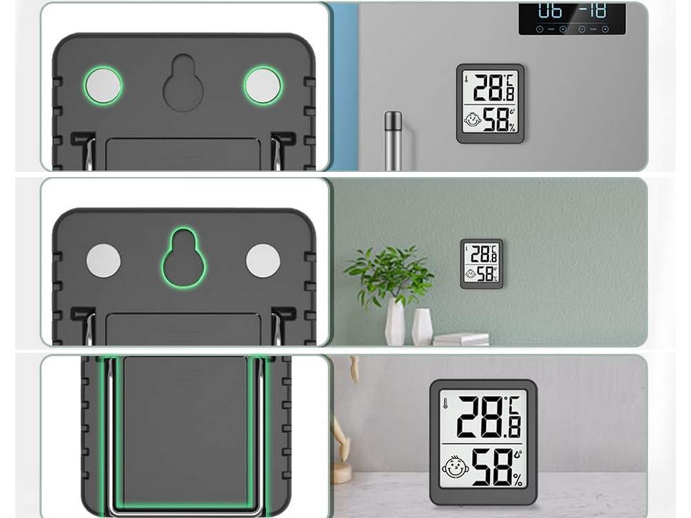 Digitales Thermometer & Hygrometer – Mini Wetterstation mit LCD-Display, Smiley-Komfortanzeige & Magnet – Für Haus, Büro & Gewächshaus