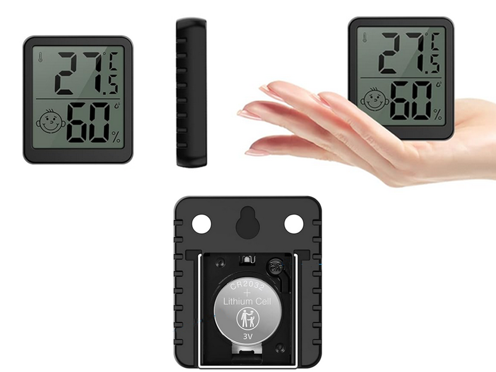 Digitales Thermometer & Hygrometer – Mini Wetterstation mit LCD-Display, Smiley-Komfortanzeige & Magnet – Für Haus, Büro & Gewächshaus