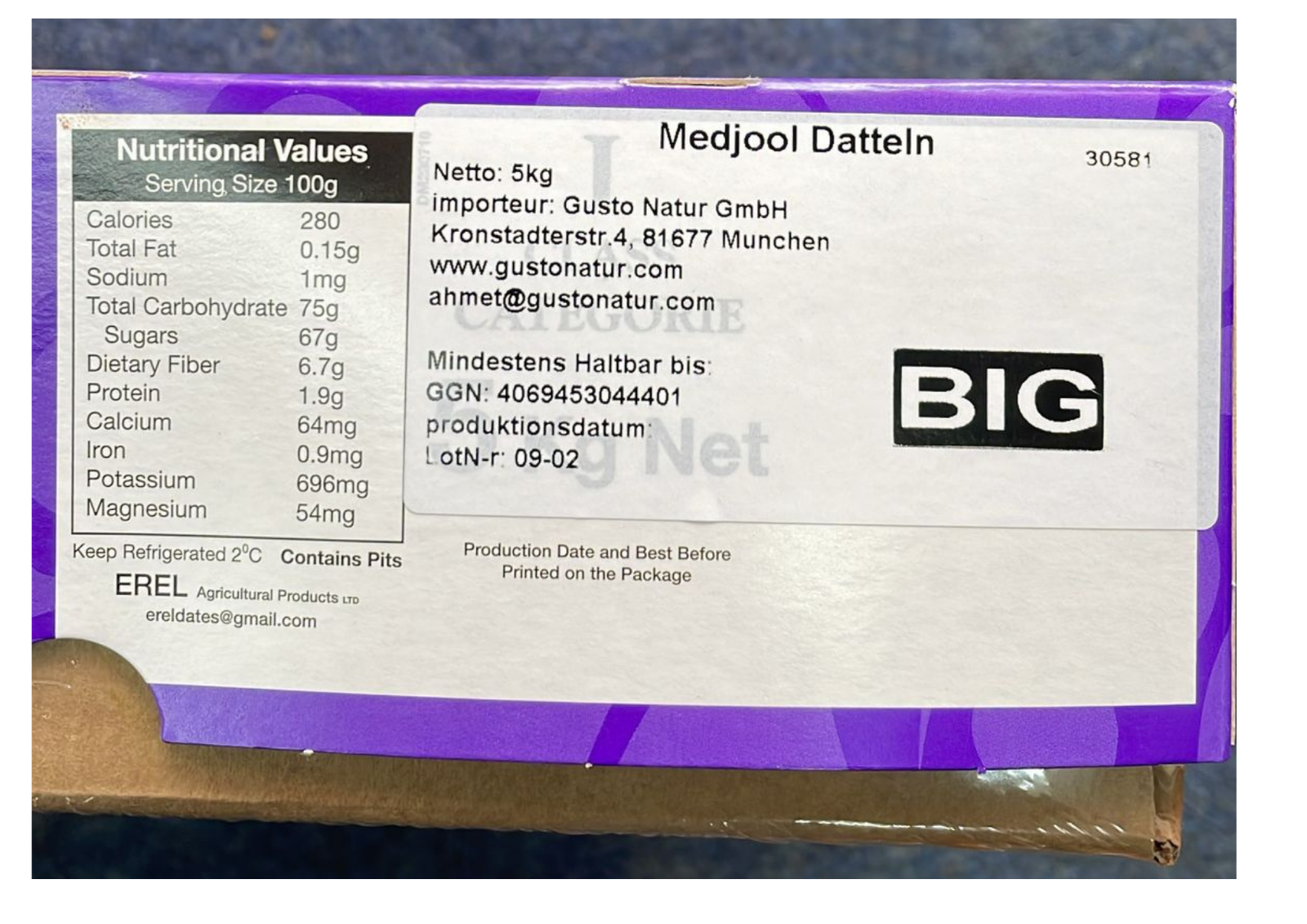 Medjoul Datteln (XLarge) 5kg, Medjool Dates, Hurma, Trocken und Lecker