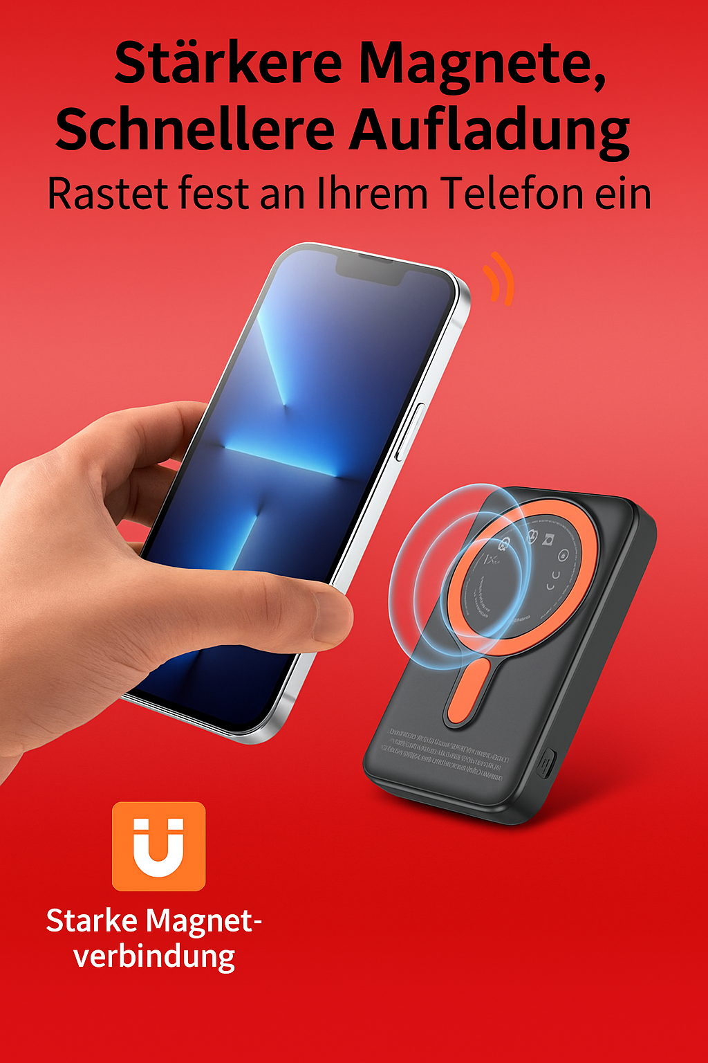 Magnetic Power Bank 12000mAh 22.5W Schnelles Laden Tragbares Ladegerät Wireless PowerBank mit LCD Display Kleines USB-C Akkupack mit für iPhone 16/15/14/13/12 Pro/Pro Max