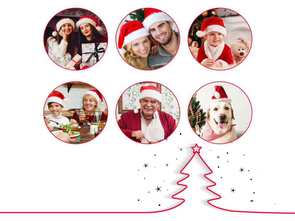 Weihnachtsmütze rot - unisex Größe - Nikolausmütze rot- für Weihnachten