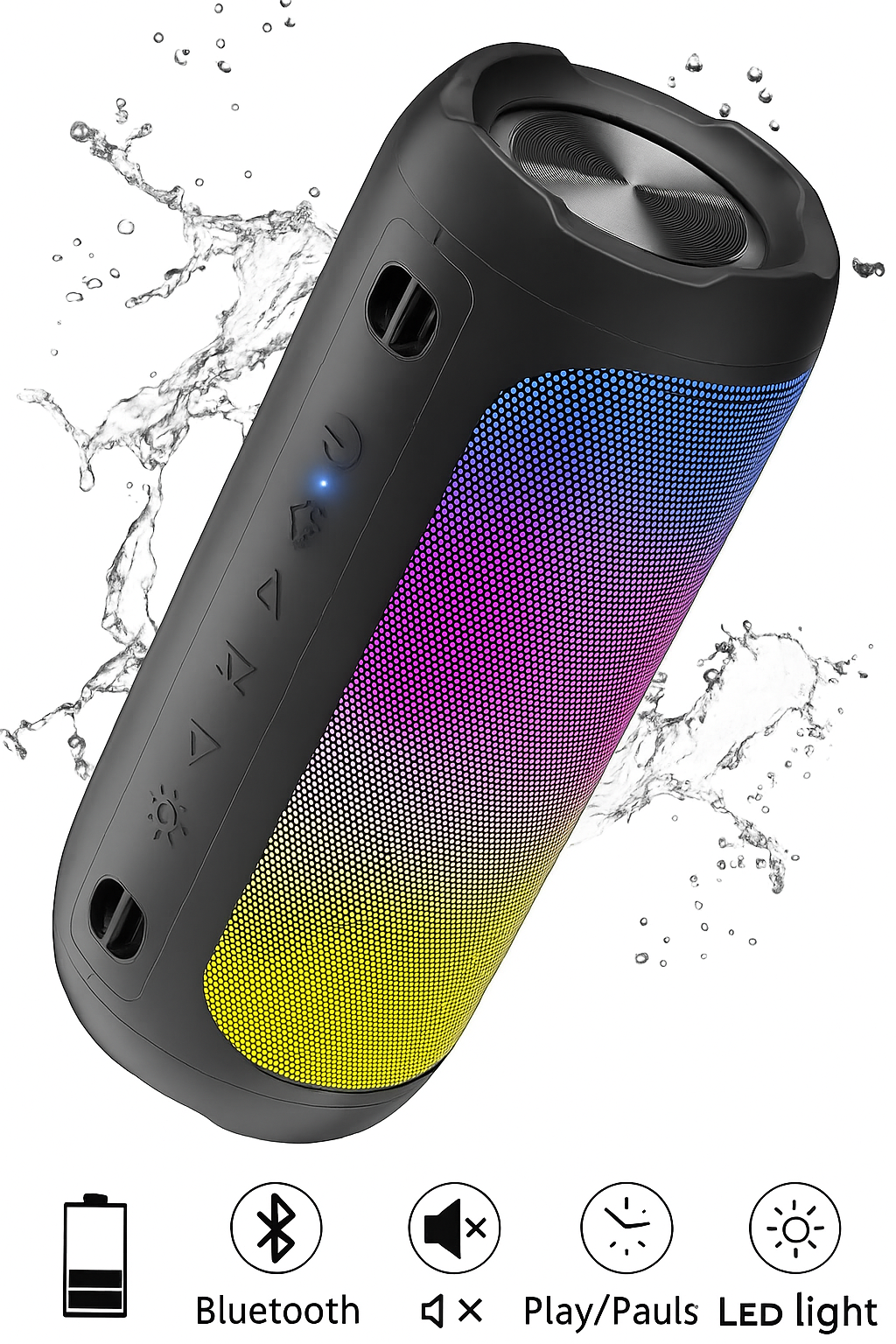 VOSFEEL Bluetooth 5.1 Lautsprecher – Wasserdicht & Tragbar | Starker Bass, True Wireless Stereo & TF-Karten-Support für Handy & PC
