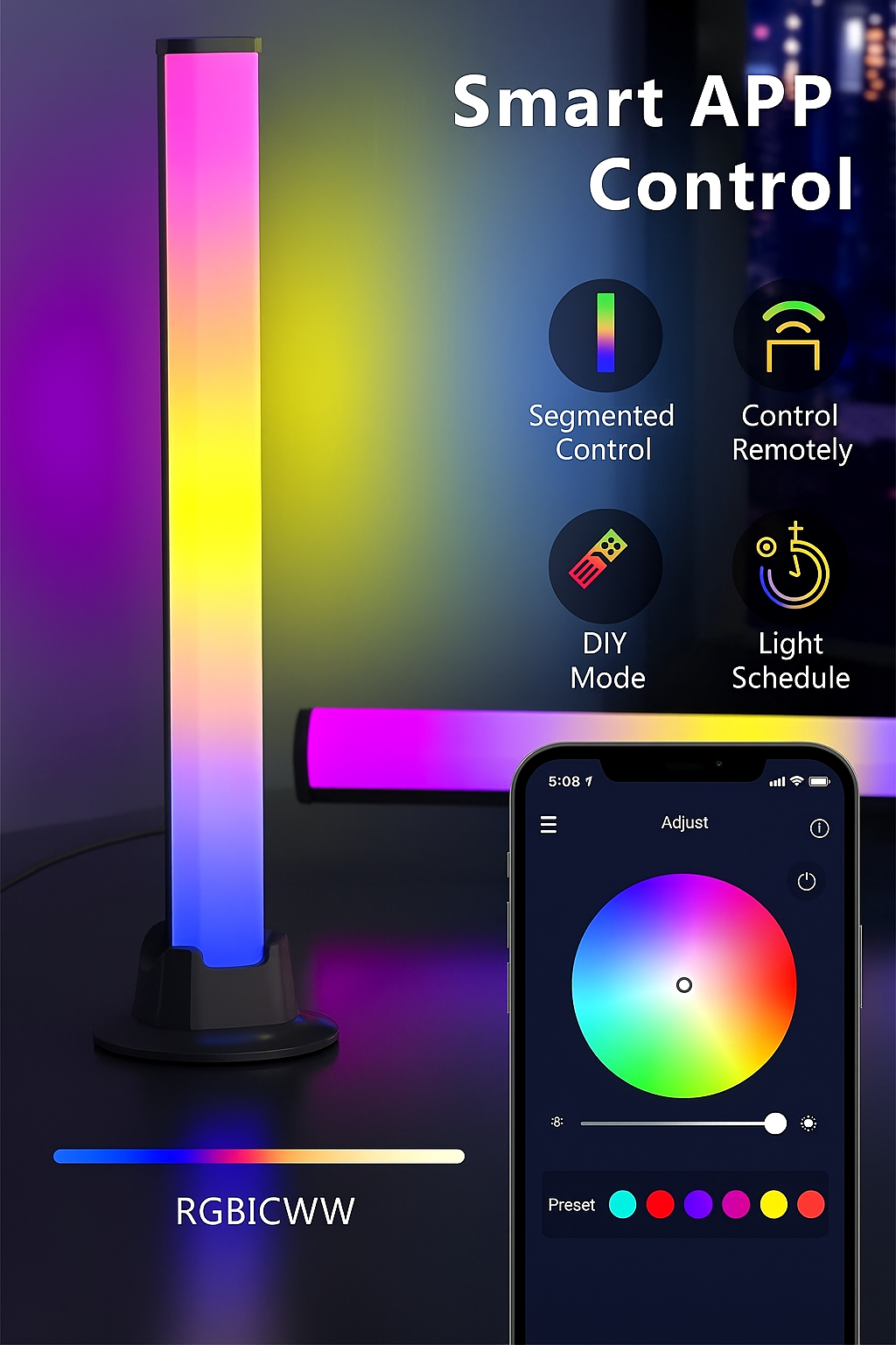 RGB Lightbar TV Hintergrundbeleuchtung Gaming Lampe mit Musik & App 🎮💡