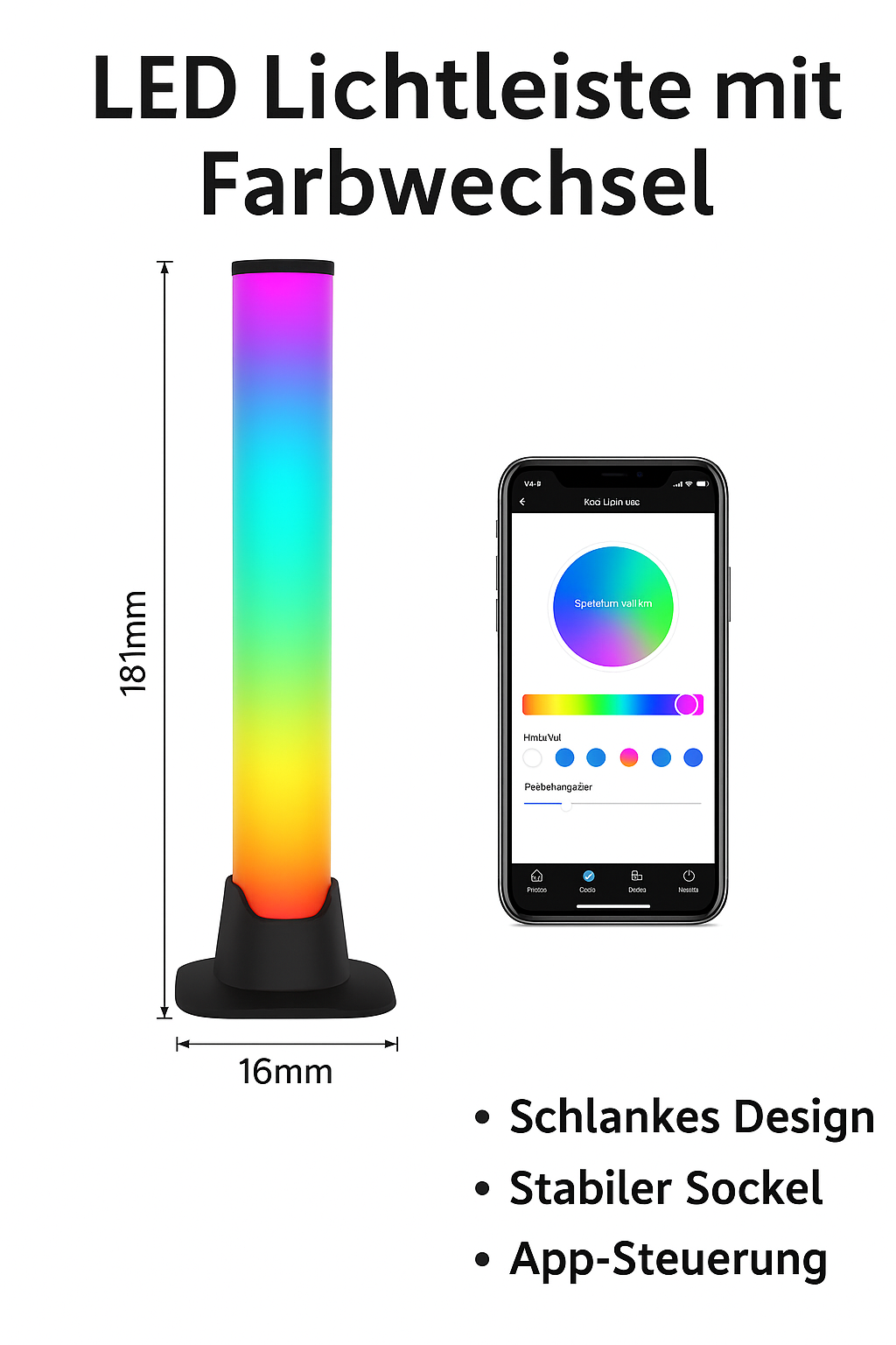 RGB Lightbar TV Hintergrundbeleuchtung Gaming Lampe mit Musik & App 🎮💡