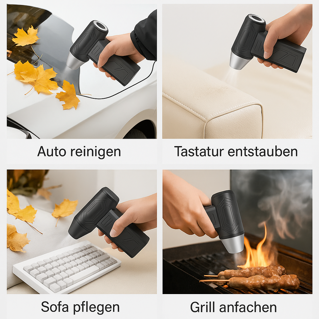 Elektrisches 2in1 Luftgebläse & Staubsauger 150000 U/min mit LED für PC 💨