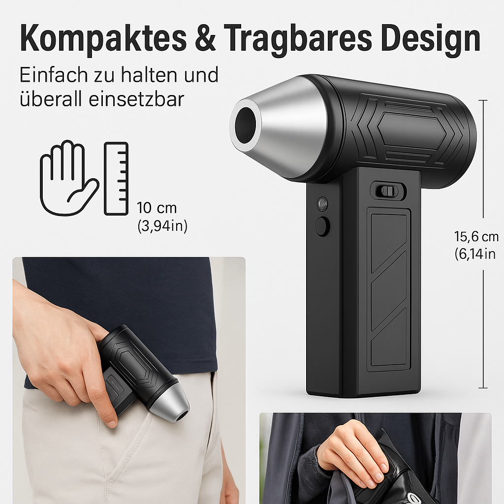 Elektrisches 2in1 Luftgebläse & Staubsauger 150000 U/min mit LED für PC 💨