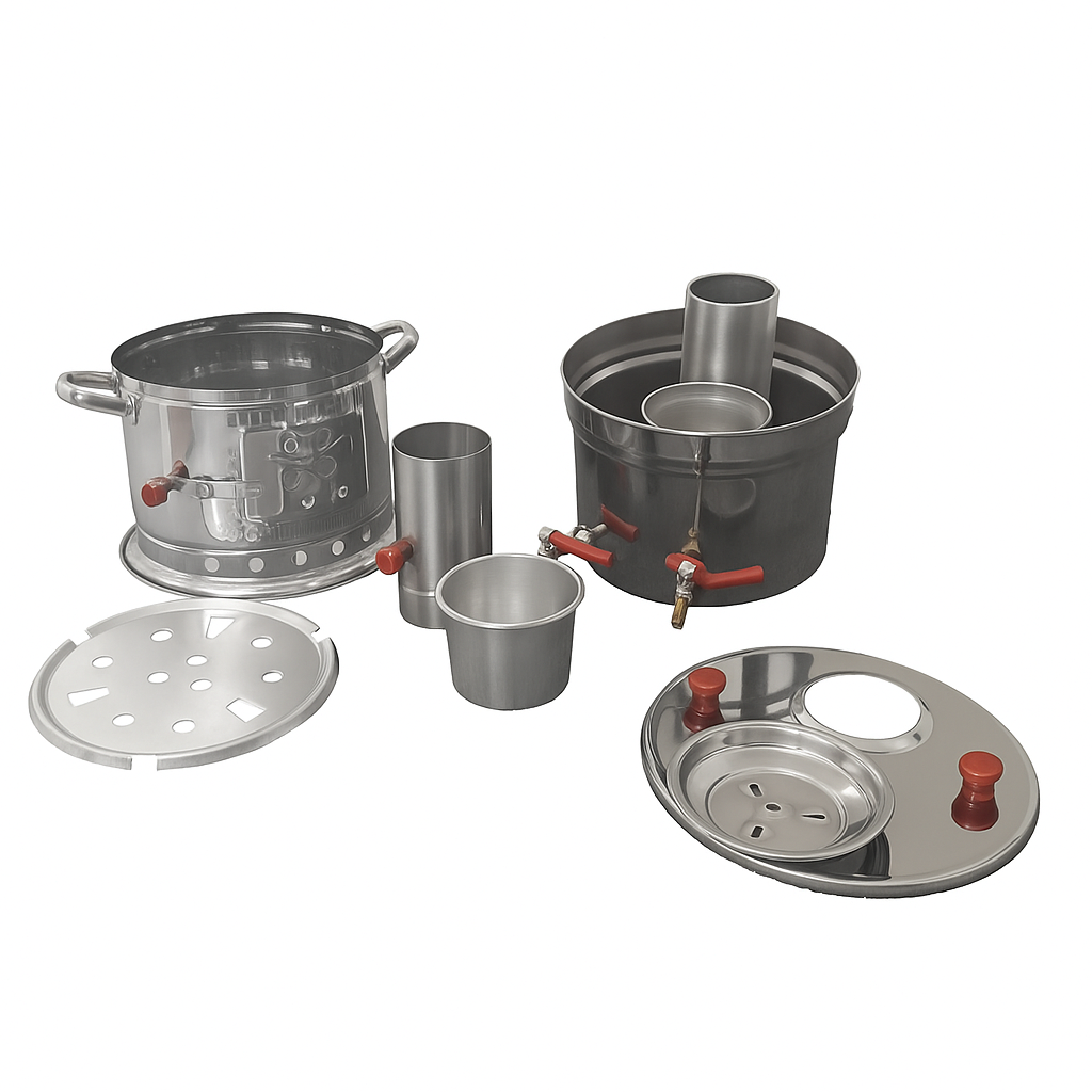 Samowar aus Edelstahl 3,5L – Holzkohle Teeofen für Garten, Outdoor & Camping