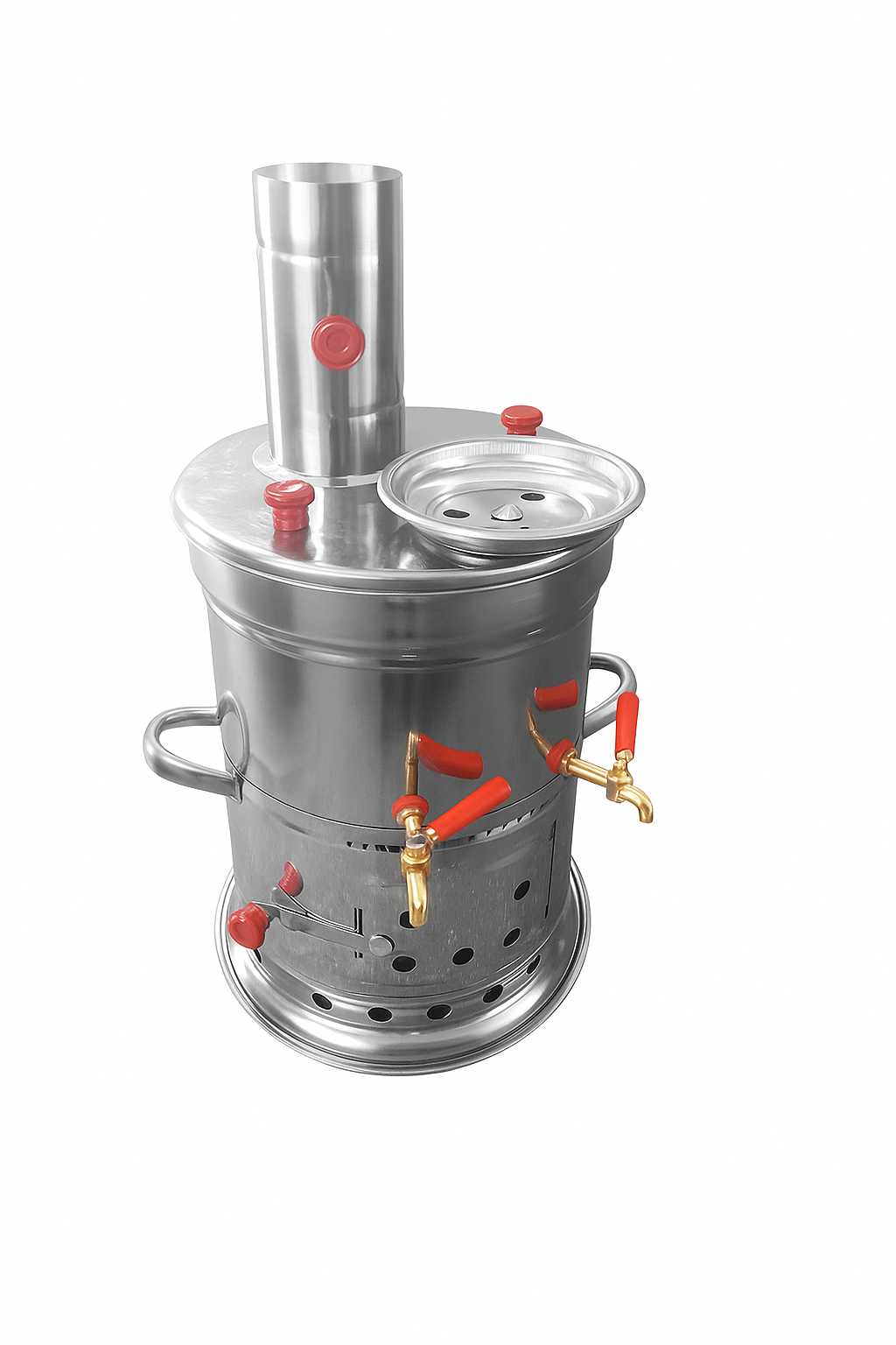 Samowar aus Edelstahl 3,5L – Holzkohle Teeofen für Garten, Outdoor & Camping