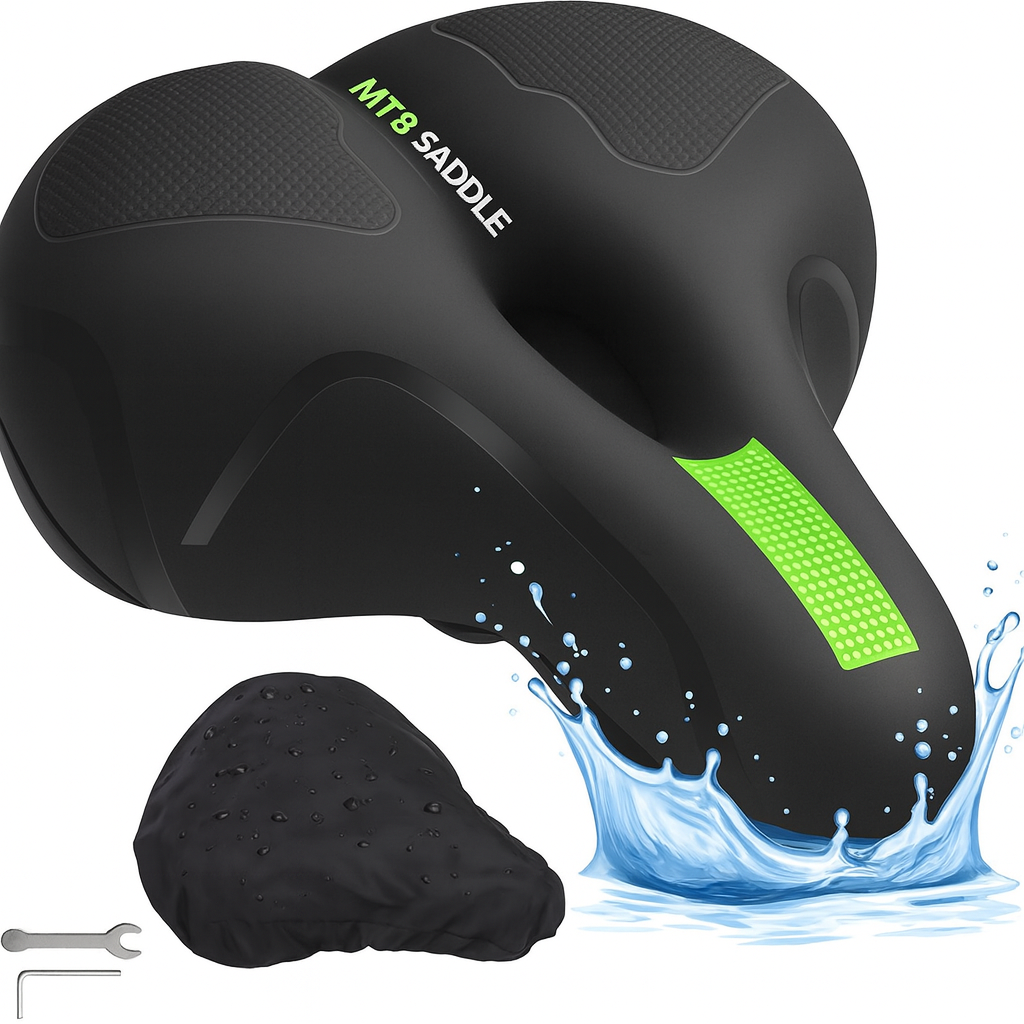 Ergonomischer Fahrradsattel mit Memory Foam – Bequem, breit & stoßdämpfend