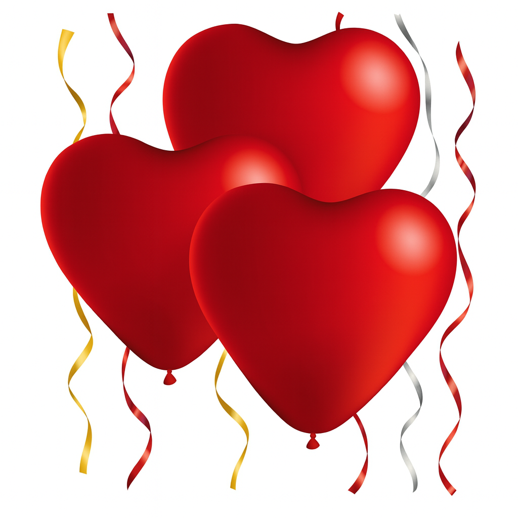 3 Stück Herz Luftballons aus Latex ca. 30cm Ø für Party, Hochzeitsantrag uvm.