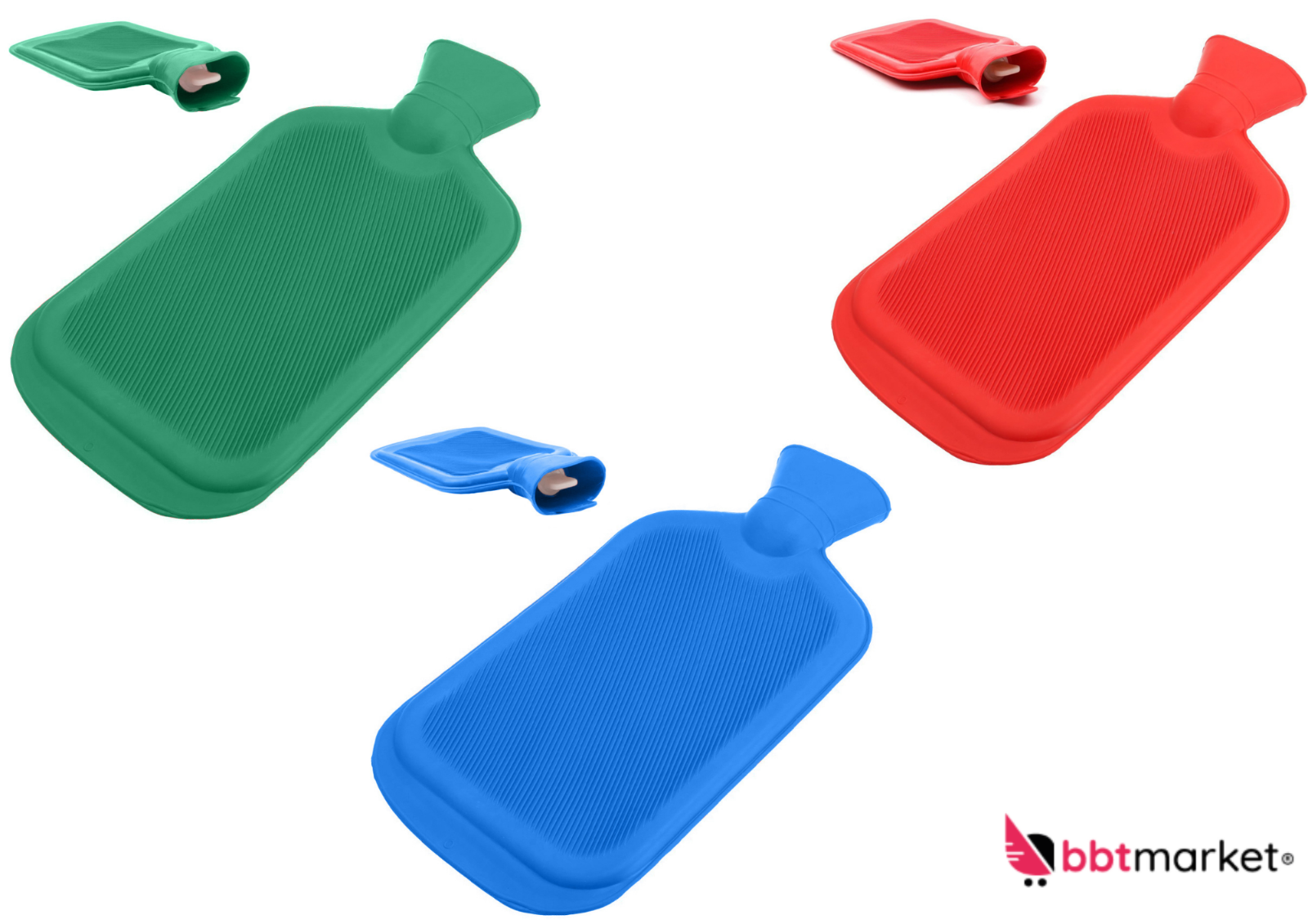 Wärmflasche 2L – 2000ml Gummi Heizkissen Fußwärmer Wasserbefüllung Zufallsfarbe