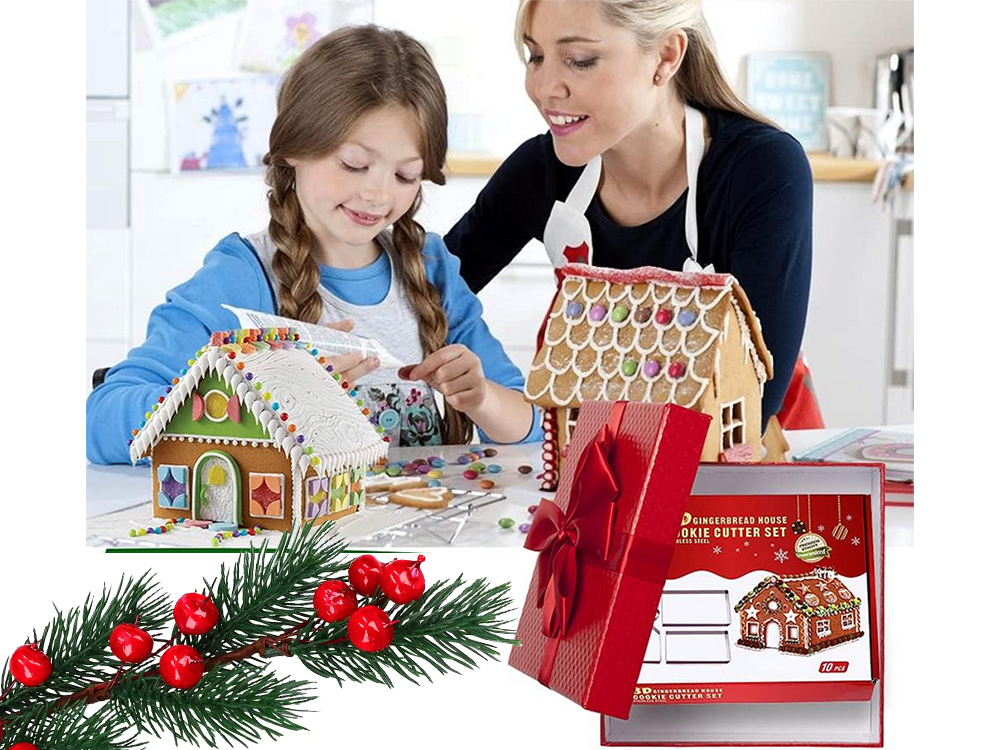 Lebkuchenhaus Ausstechformen – 10-teiliges Metallset für Weihnachtshaus, Krippenhäuschen & Festtagsgebäck, langlebig & präzise