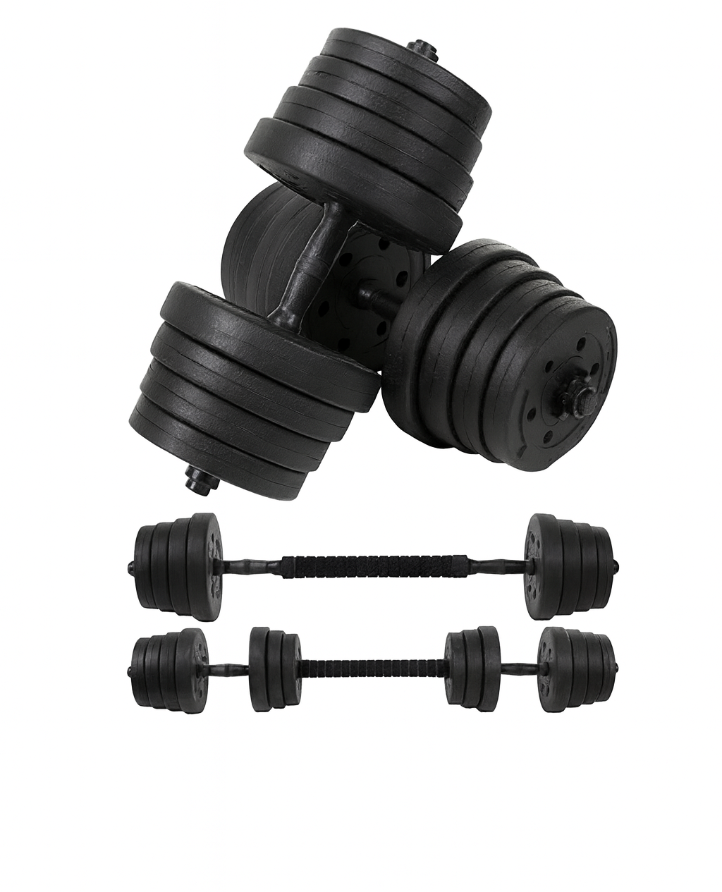 20kg Verstellbares Hantelset 2er Kurzhantel mit Langhantelstange Fitness