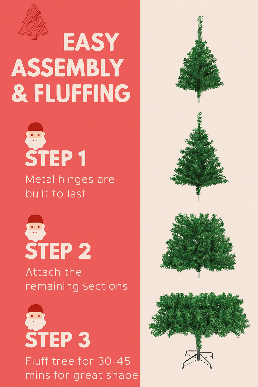 150cm Weihnachtsbaum Grün mit 350 Spitzen und Metallständer Unbeleuchtet 🎄