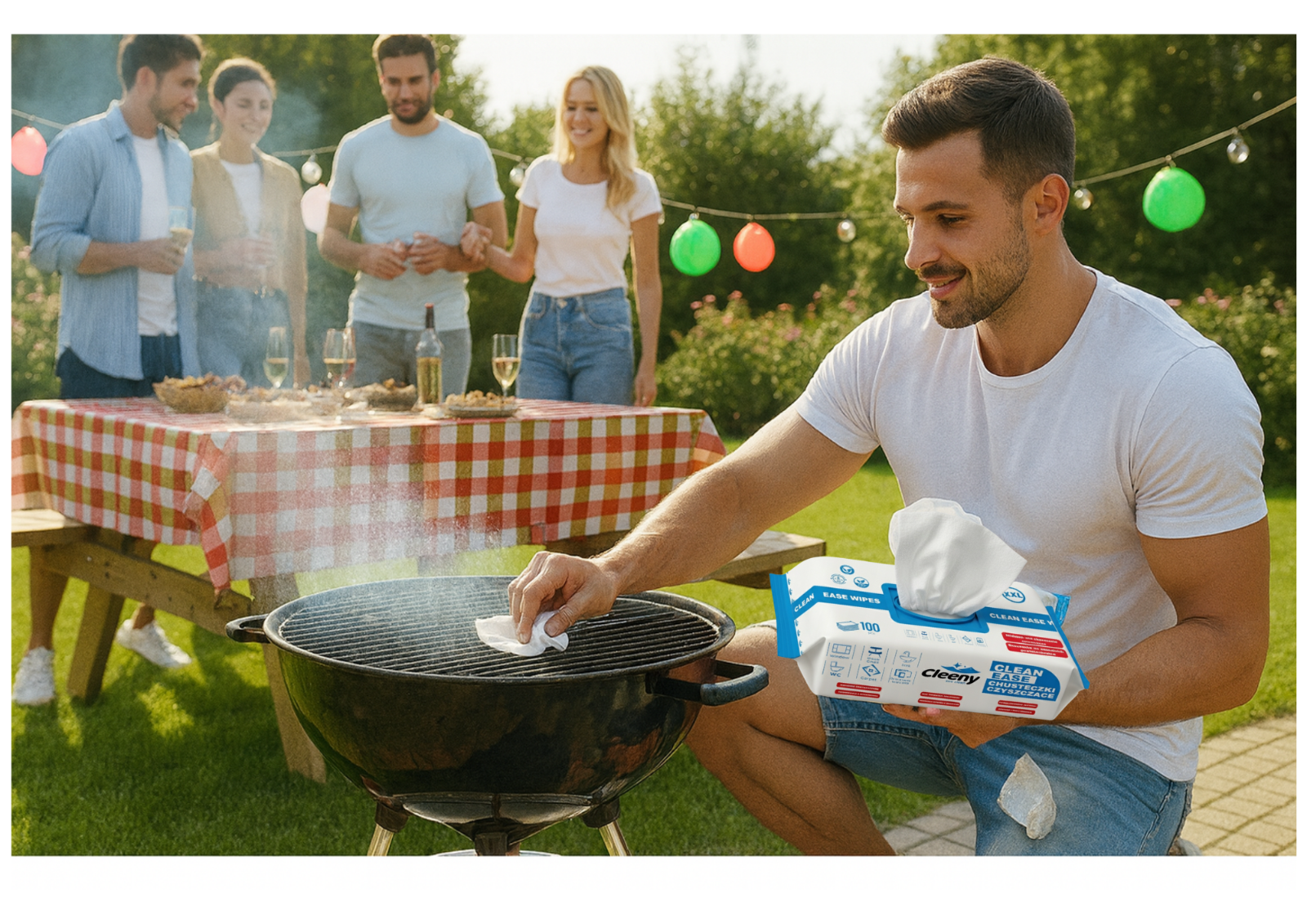 Cleeny Universale Feuchtreinigungstücher 100 Stück–Naturformel, hypoallergen