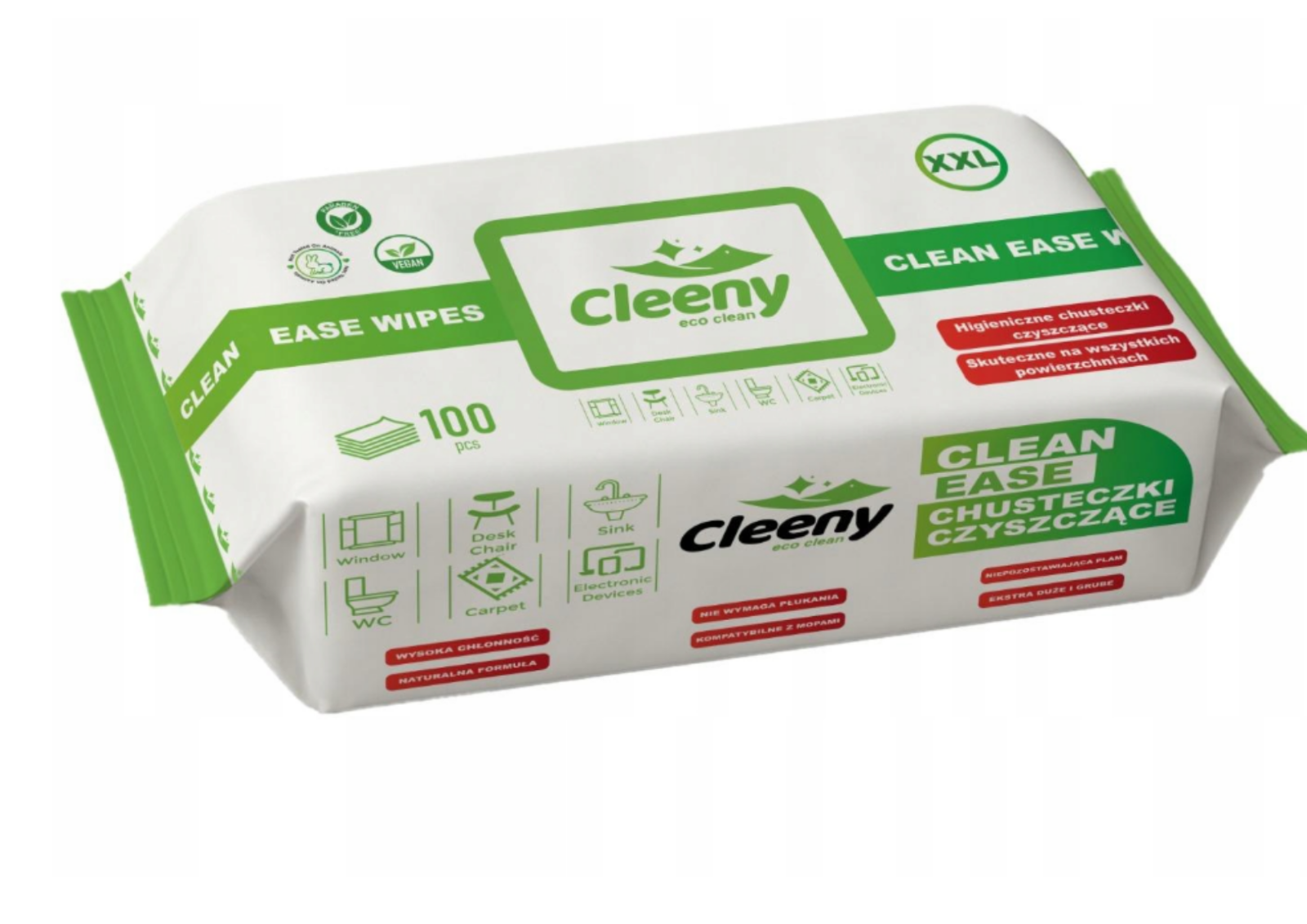 Cleeny Universale Reinigungstücher 100 Stück – Naturformel, hypoallergen