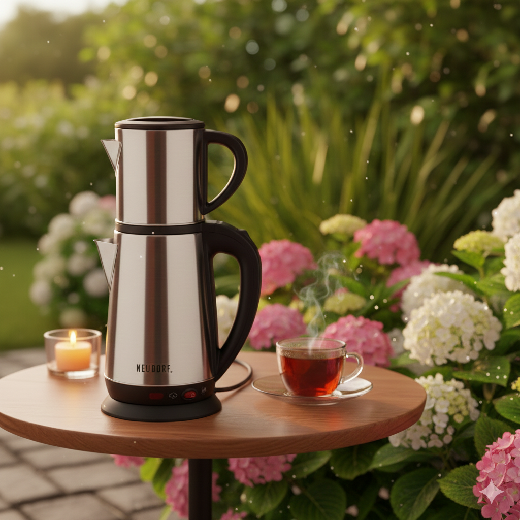 Teemaschine Edelstahl 0,8L/2,0L 1500W Automatik Abschaltung