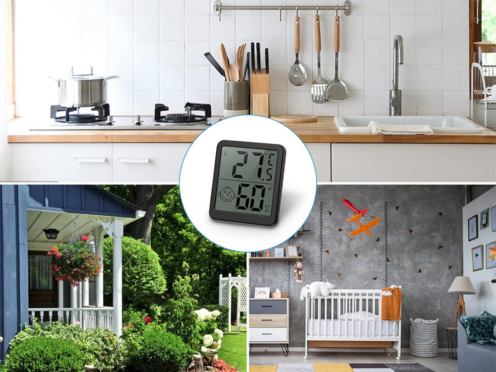 Digitales Thermometer Mini Hygrometer Raum Wetterstation mit Batterie 🌡️ 2 PC