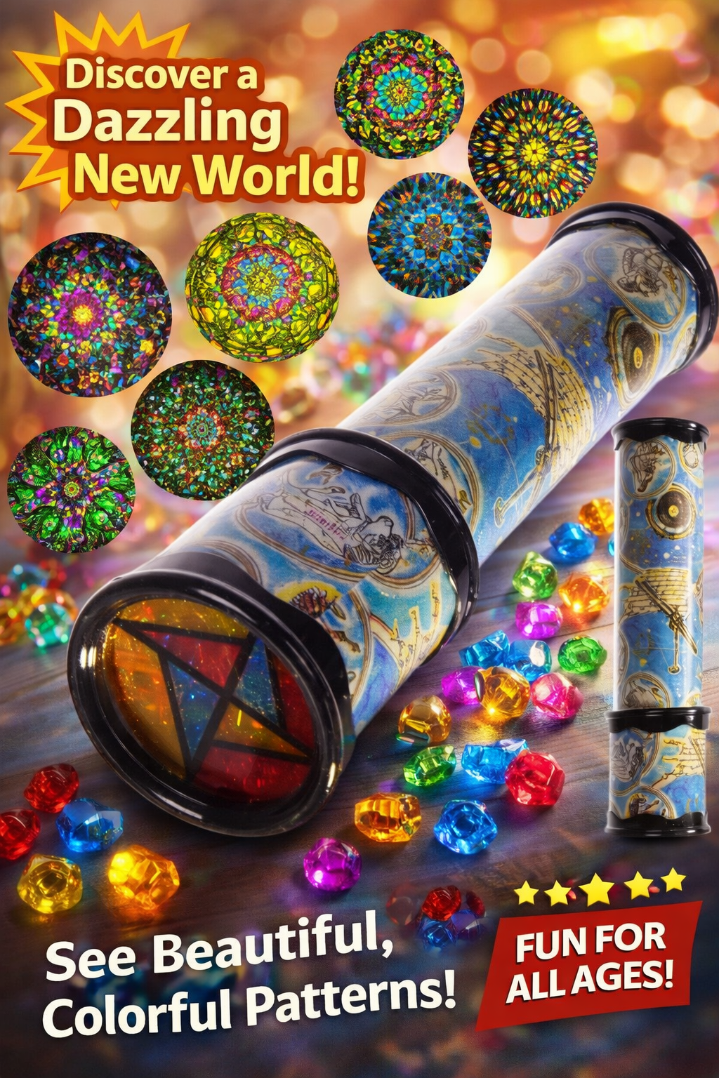 Kaleidoskop für Kinder – Retro Lernspielzeug zur visuellen Förderung, 20 cm NEU