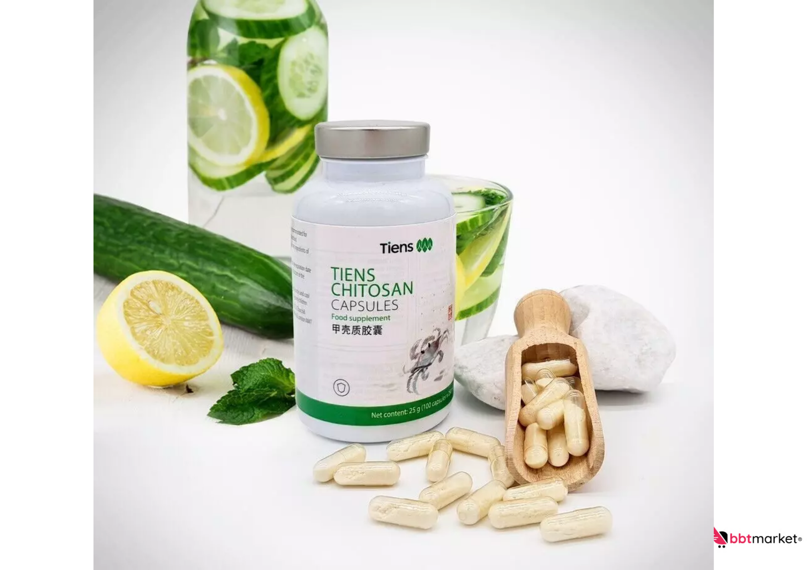 3x TIENS Chitosan Kapseln – Detox & Ernährung – 300 Stück á 25g