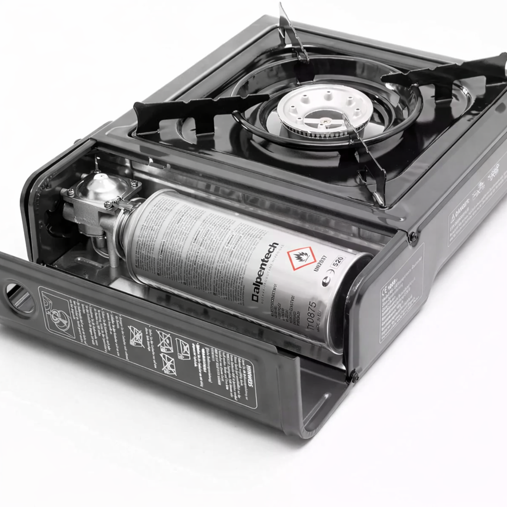 Camping Gaskocher Set 8x Gas Kartusche + 1 Kocher mit Koffer