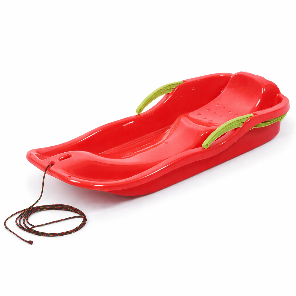 Kinder Bobschlitten Bob Schlitten Rodel Schneegleiter Bremshebel Zugseil 85x40cm