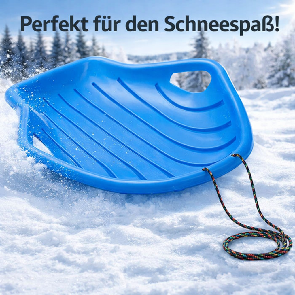 Kinder Bobschlitten Bob Schlitten Rodel Schneegleiter Bremshebel Zugseil 85x40cm