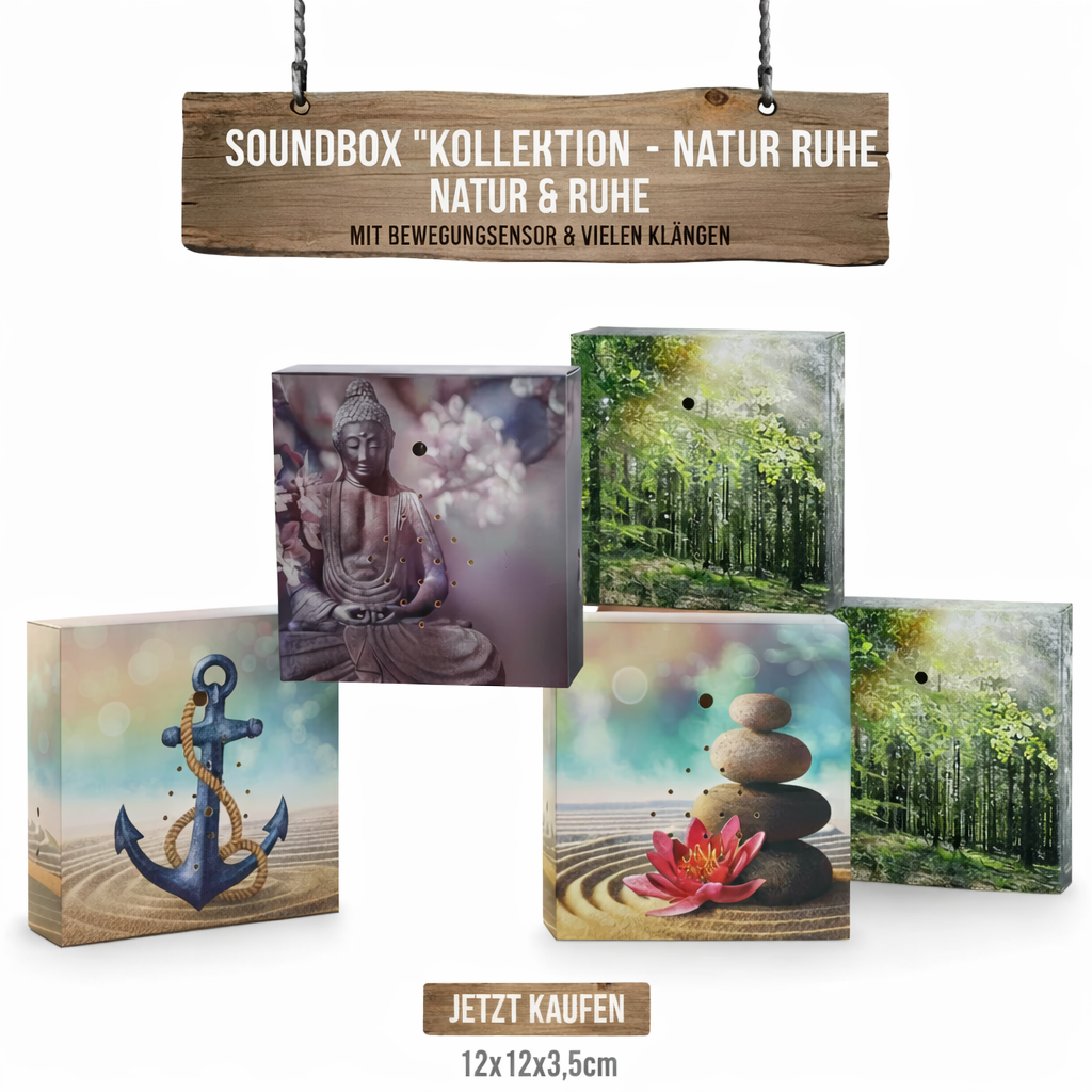Soundbox Bewegungsmelder Naturgeräusche Vogelgezwitscher Wellenrauschen Relax
