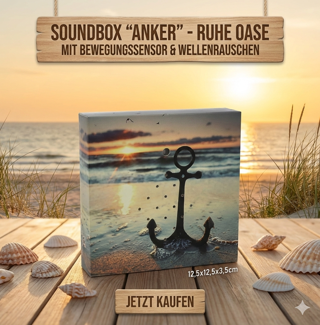Soundbox Bewegungsmelder Naturgeräusche Vogelgezwitscher Wellenrauschen Relax