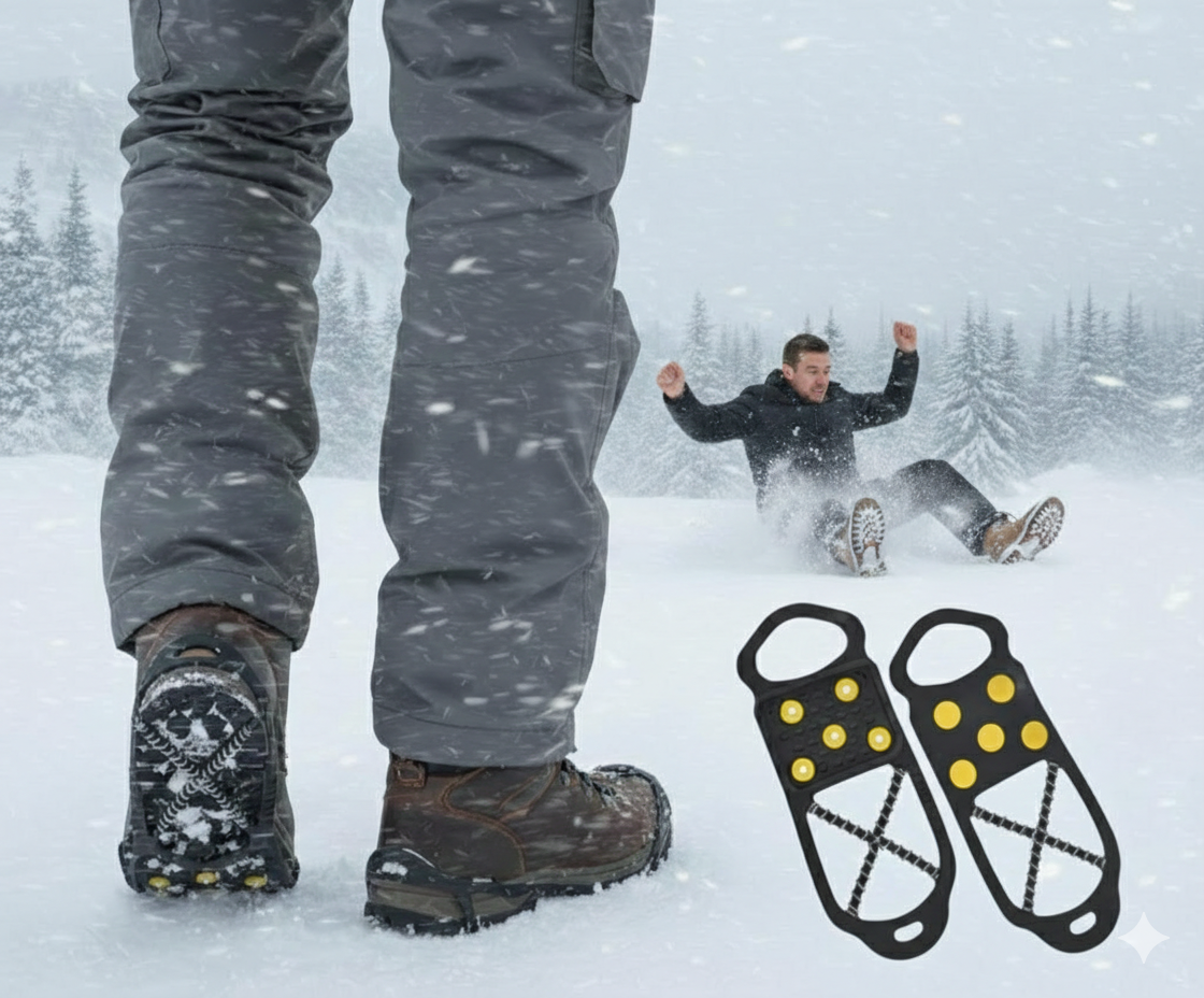 Schuhspikes Anti Rutsch Eiskrallen Wanderhilfe Gr. 35–39 M Spiraldraht - 1 Paar