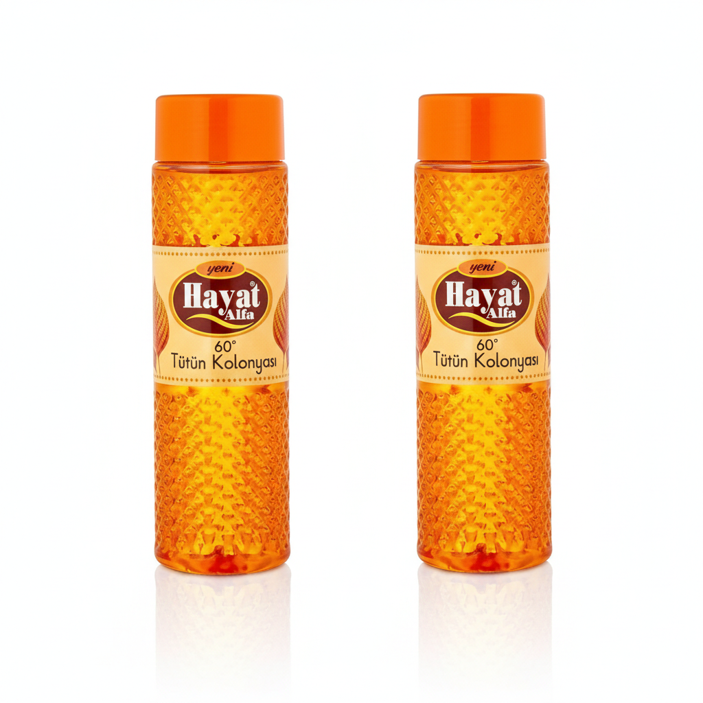 Hayat Alfa Kolonya Tabak Duft 400 ml 60% Alkohol – 2 Stück