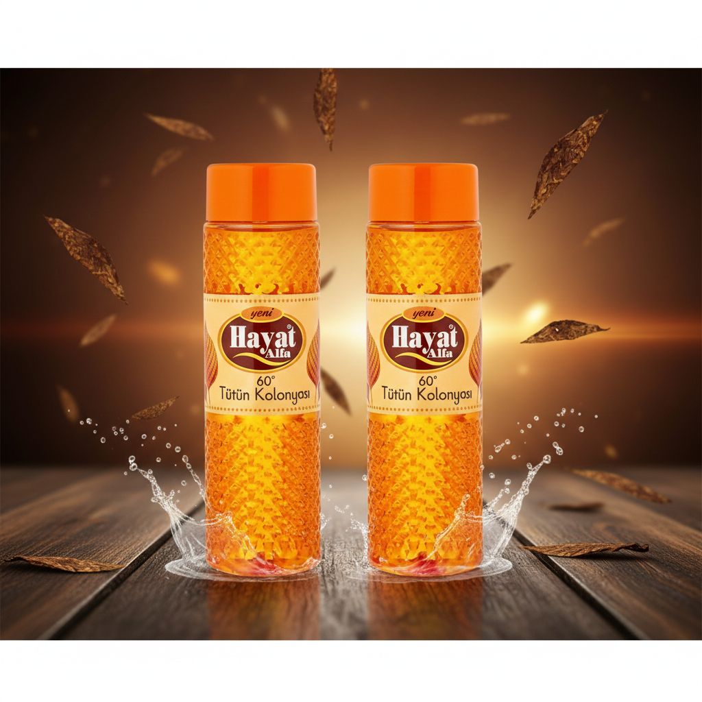 Hayat Alfa Kolonya Tabak Duft 400 ml 60% Alkohol – 2 Stück
