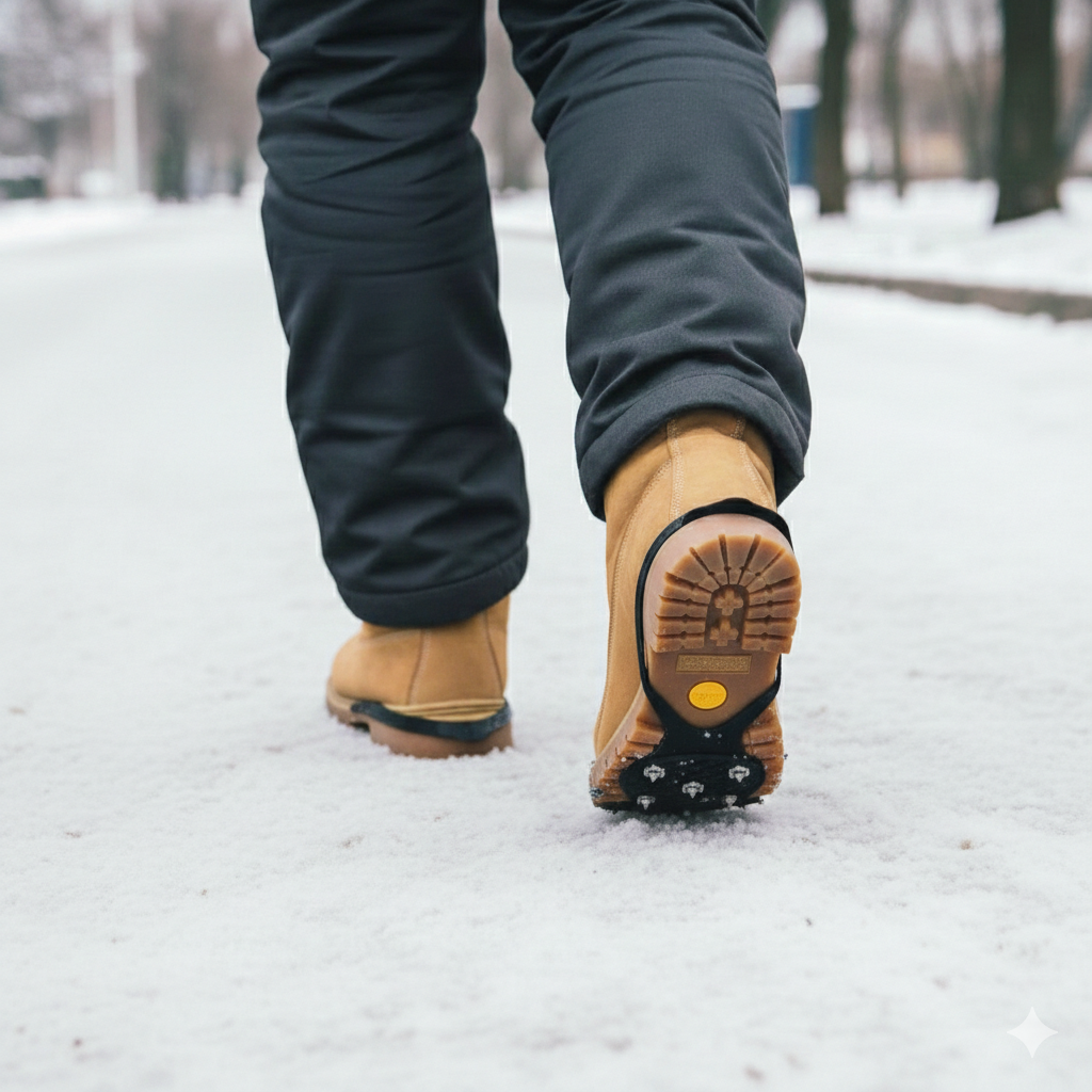 Anti-Rutsch Schuhüberzüge mit 5 Stahlzähnen – Winter Eiskrallen Größe 35–40