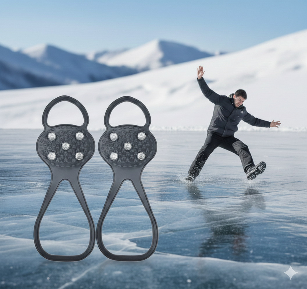 Anti-Rutsch Schuhüberzüge mit 5 Stahlzähnen – Winter Eiskrallen Größe 35–40