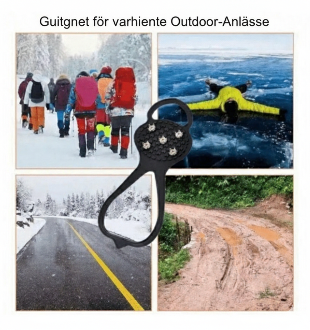 Anti-Rutsch Schuhüberzüge mit 5 Stahlzähnen – Winter Eiskrallen Größe 35–40