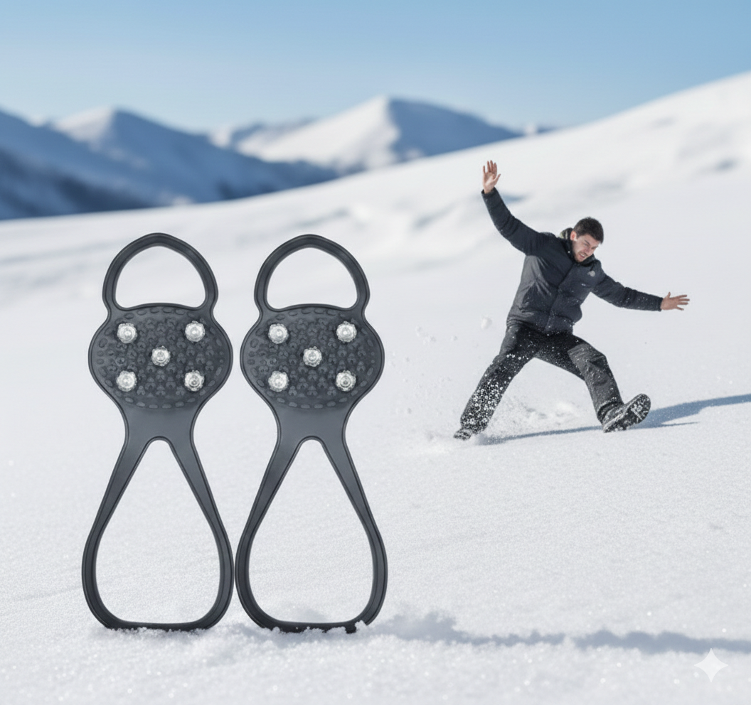 Anti-Rutsch Schuhüberzüge mit 5 Stahlzähnen – Winter Eiskrallen Größe 35–40