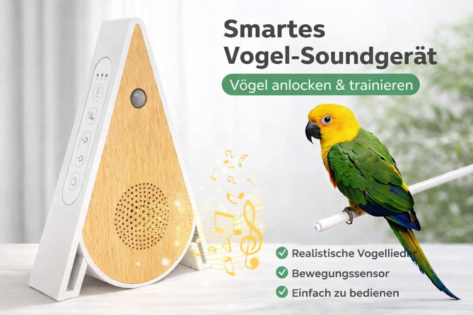 Vogelgezwitscher Box mit Bewegungsmelder – Naturgeräusche für Badezimmer, Spa & Entspannung