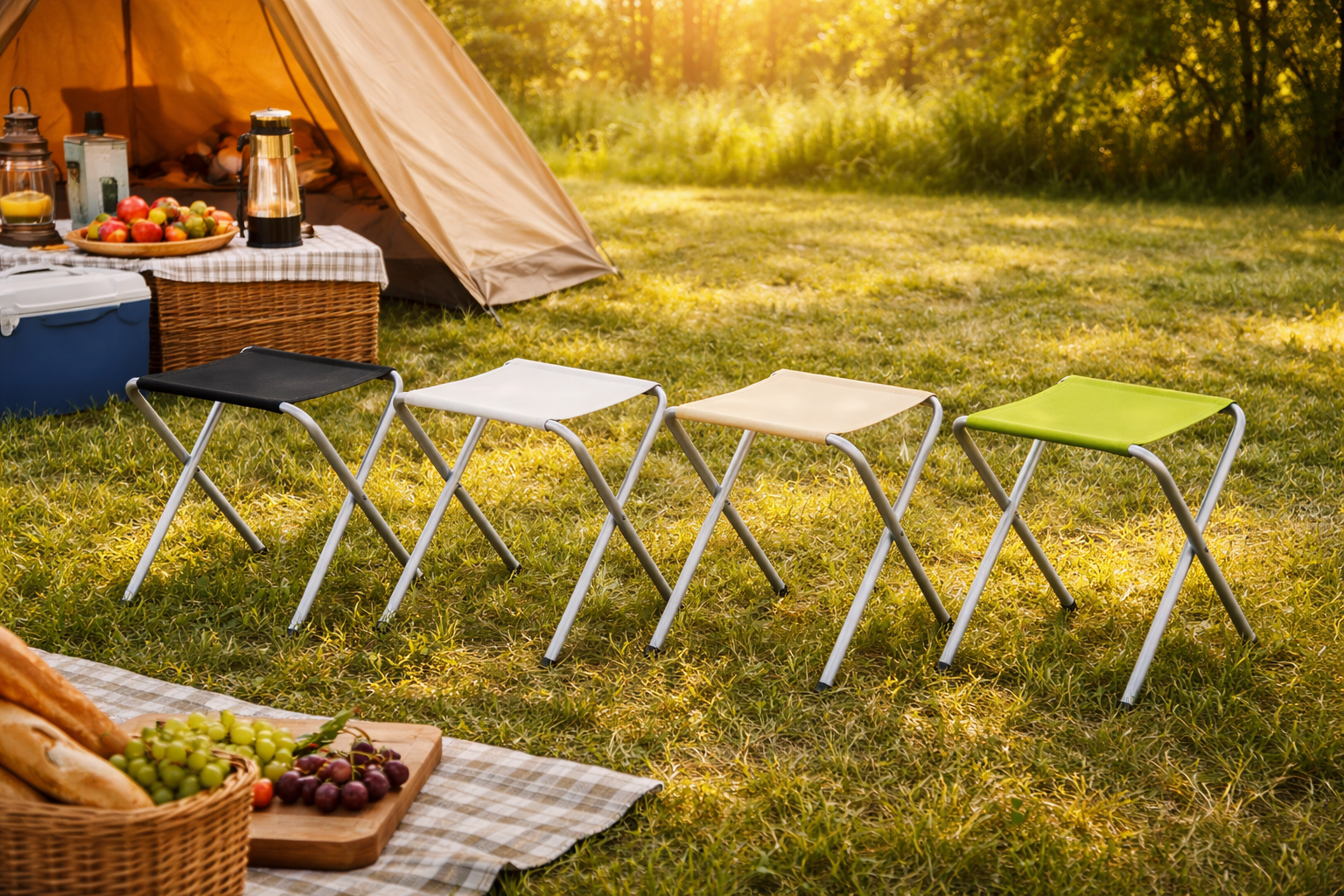 Klapphocker Campinghocker faltbar – Outdoor Angelhocker Reisehocker, 1 Stück