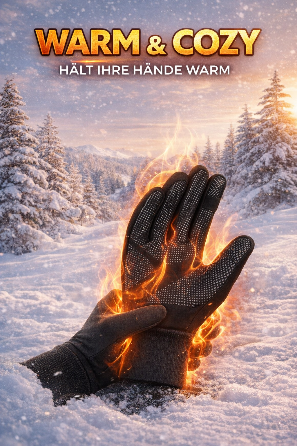 Winter Fahrradhandschuhe Touchscreen Thermo Winddicht Wasserabweisend Größe L