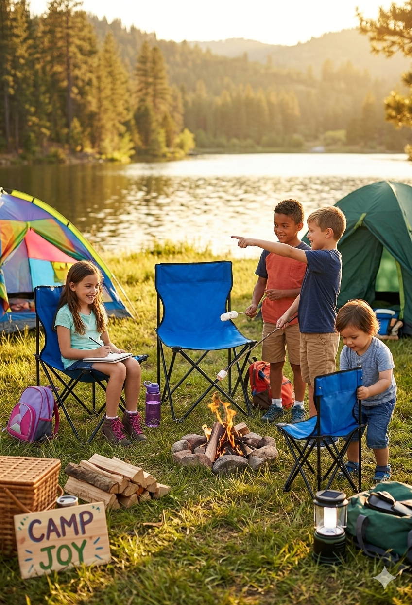 Campingstuhl Klappbar mit Getränkehalter – Angler Garten Festival Strand