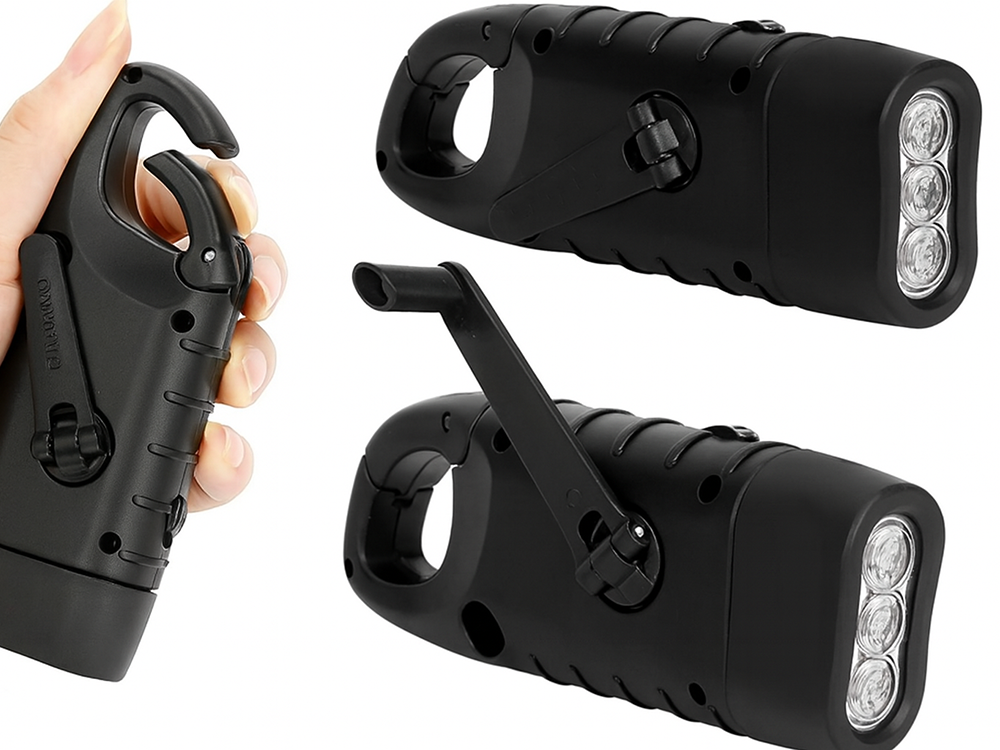 Dynamo Taschenlampe Solar LED Handkurbel Outdoor Notfall
