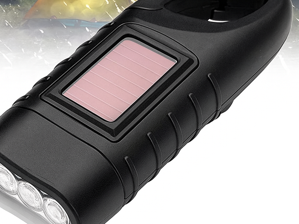 Dynamo Taschenlampe Solar LED Handkurbel Outdoor Notfall