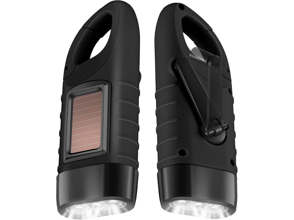 Dynamo Taschenlampe Solar LED Handkurbel Outdoor Notfall