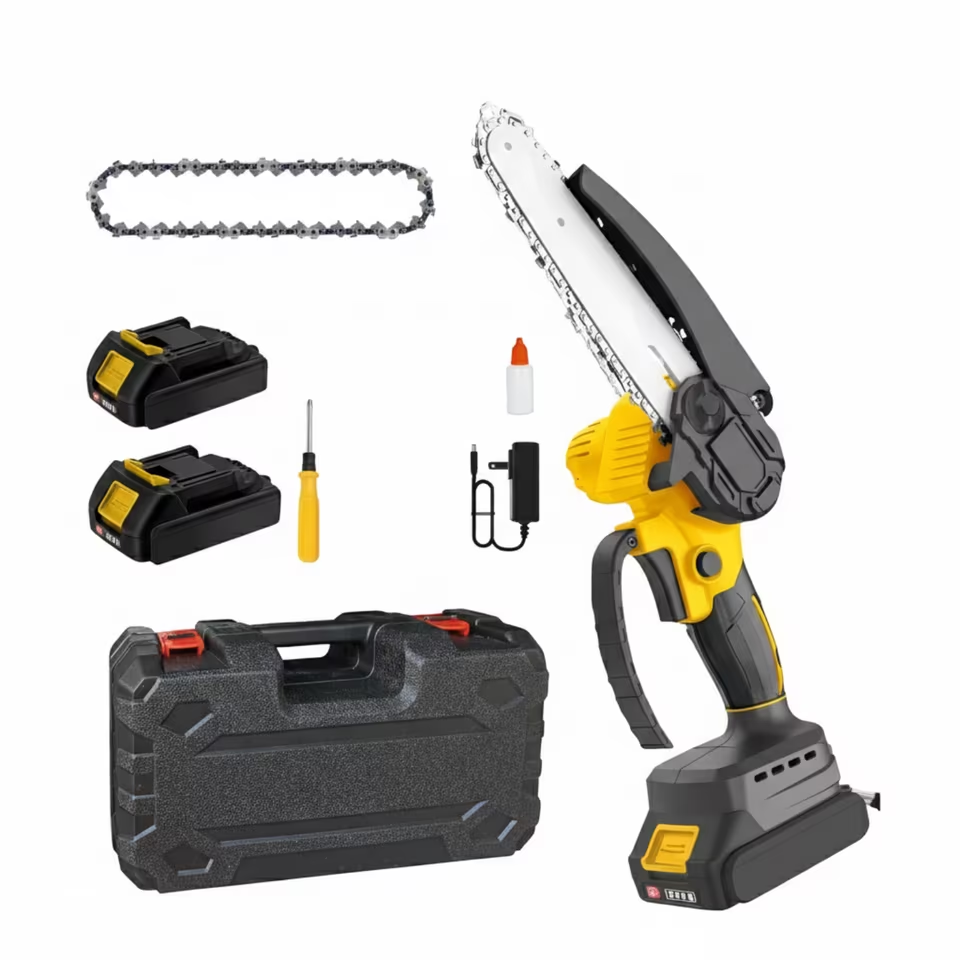 Akku Kettensäge 8 Zoll Brushless Motor 2 Akkus Set Gartensäge Profi
