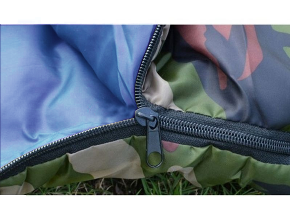 Mumienschlafsack Camping mit Kapuze leicht warm Outdoor Tarnfarbe