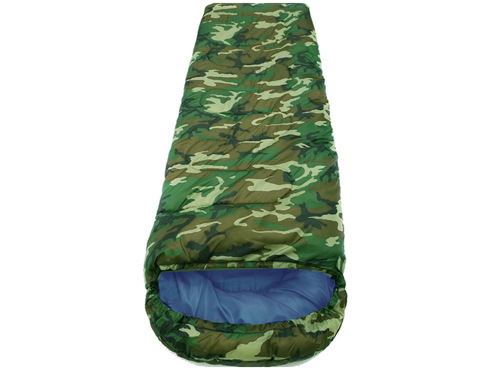Mumienschlafsack Camping mit Kapuze leicht warm Outdoor Tarnfarbe