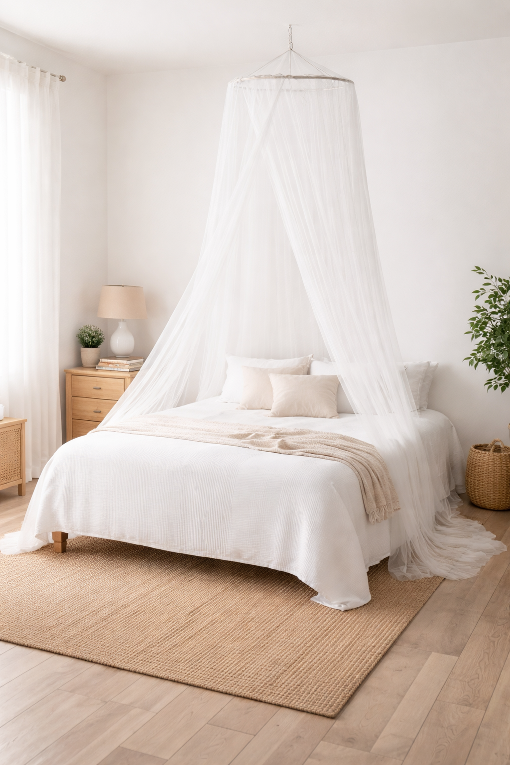 Moskitonetz für Bett Baldachin Insektenschutznetz groß weiß Schlafzimmer