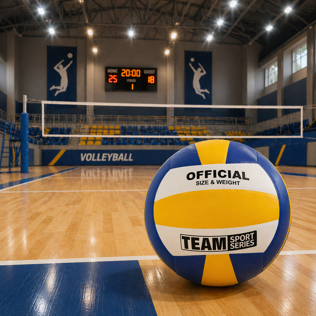 Volleyball Größe 5 Trainingsball PU robust für Freizeit Spiel gelb